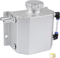 Coolant Radiator Tank Reservoir Expansion Overflow Tank Universal 1L Aluminum Silver