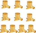 [10 Pieces] Lingmfg Pex Fittings 1/2 Inch Female Drop Ear Elbow 90 Degree, 1/2 Inch Female Thread x 1/2" Pex F1807 Crimp Brass