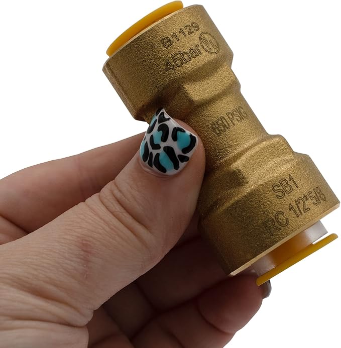 Supplying Demand SB1 5/8 x 1/2 Inch Reducer Quick Connect HVAC Brass Coupler Fitting