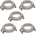 (5 Pack) Seelink 4FT Dishwasher Hose, 3/8" Comp x 3/4” FHT Stainless Steel Water Supply Line with 90 Degree FGH Elbow
