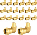 20-Pack HeSun Copper Press Fitting Elbow, 1" PRESS X 1" PEX F1807 Crimp Elbow, LF Brass