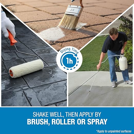 Rainguard Water Sealers Concrete Sealer, Penetrating Protection Against Water and Salt Damage, for All Concrete Surfaces, Silane/Siloxane Waterproofer, Natural Finish, Ready to Use, 5 Gallons