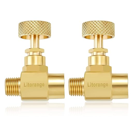 2 Pack Heavy Duty Brass Replacement Control Needle Valve 1/4" Male NPT X 1/4" Female NPT Connection