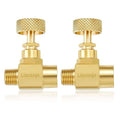 2 Pack Heavy Duty Brass Replacement Control Needle Valve 1/4" Male NPT X 1/4" Female NPT Connection
