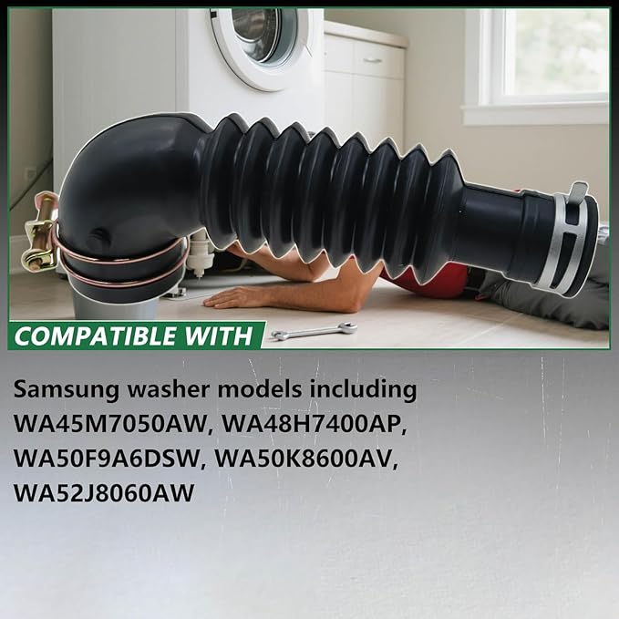 DC97-17345B Washing Machine Drain Hoses for Samsung，Washer Drain Hoses Replacement Parts: AP6287099, DC97-17345A, PS12394402, DC67-00684A,DC97-16781A