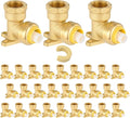 30-Pack Niikappu Push fit Drop Ear Elbow, 3/4 Inch x 1/2 Inch Female NPT Drop-ear Elbow Brass Push Fittings for PEX, Copper, CPVC, PE-RT Pipes, with Disconnect Clip