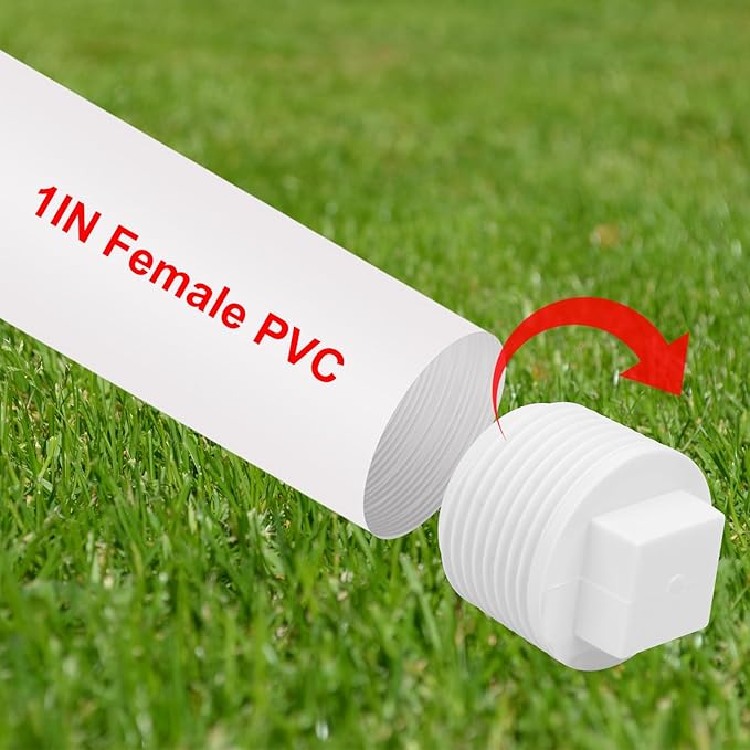 20Pack 1 Inch PVC Pipe End Cap - Male Threaded Plug Adaptor, Cleanout Plug Fitting for Water Line