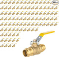 3/4" Press Ball Valve, 100 Pack Shut Off Valves with EPDM O-ring, Quarter Turn Brass Full Port Shut Off Ball Valve for Hot and Cold Water, NSF/ANSI 61 Certified