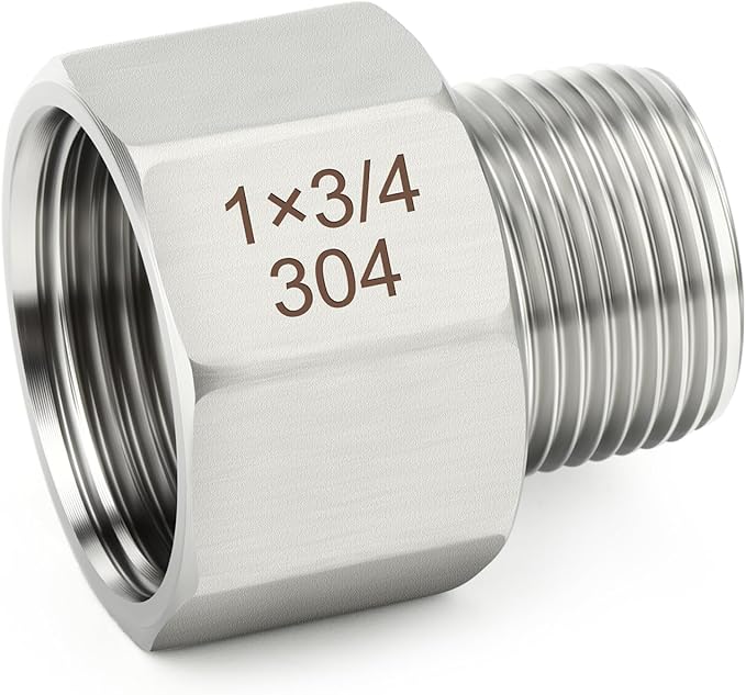 TAISHER 5PCS 304 Stainless Steel Pipe Fitting, New Reducer Adapter, 3/4" NPT Male x 1" NPT Female, Reducing Pipe Adapter Fitting