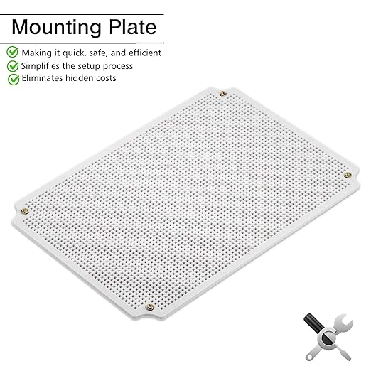 QILIPSU Junction Box with Mounting Plate 380x280x130mm, ABS Plastic DIY Electrical Project Case IP67 Waterproof Dustproof Enclosure Grey (15"x11"x5.1")