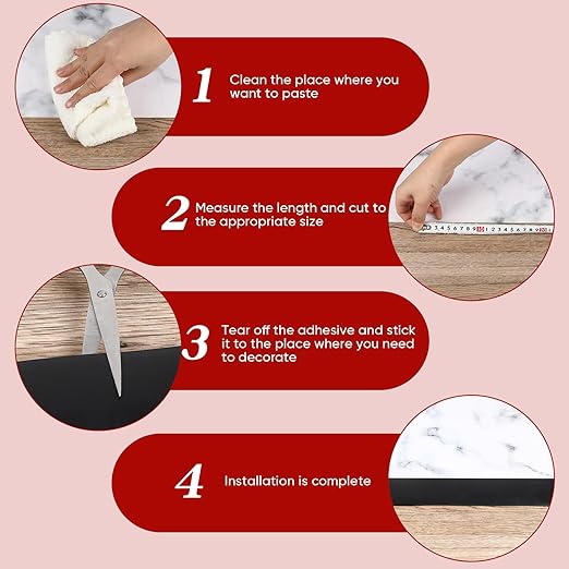 Floor Transition Strip 2" Width Self Adhesive Flat Vinyl Flooring Transitions Strip for Joining Floor Gaps, Carpet Threshold, Doorway Transitions, Threshold Cover, Floor Tiles, 10Ft Length- Black
