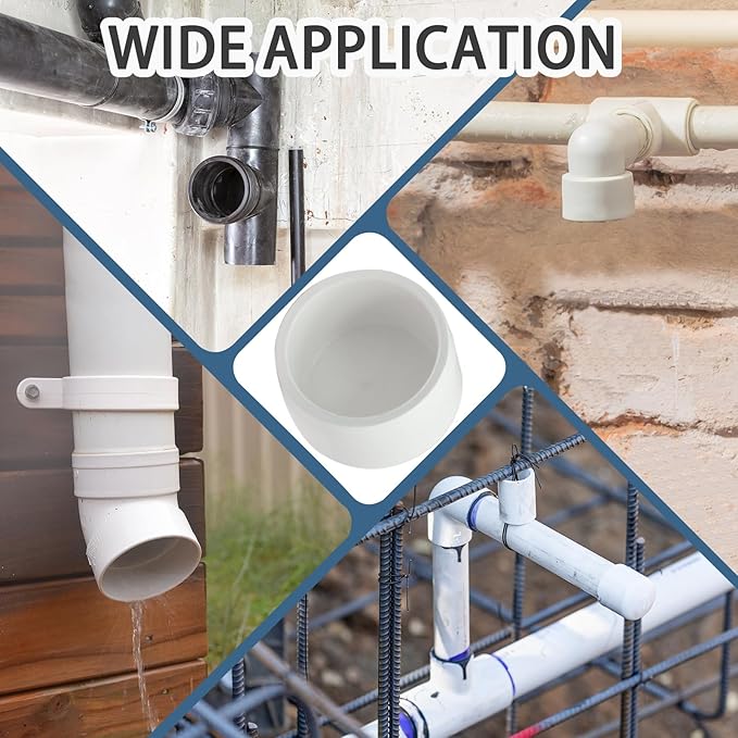 1 Pack 4 Inch PVC Cap, SCH40 PVC Pipe End Cap Fitting Furniture Grade PVC Pipe End Cap Plug Adapter, White PVC Pipe Plug Socket Fittings for Build PVC Furniture DIY Garden Shelf