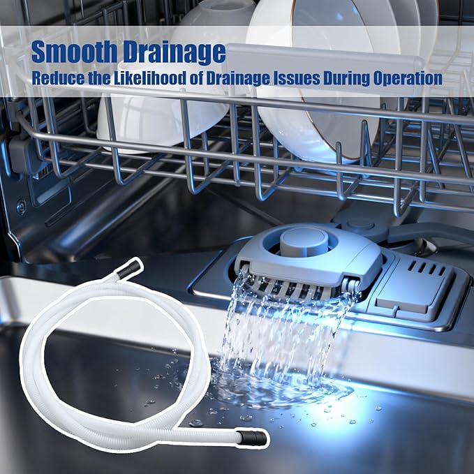 WD24X10062 4.5 Feet Dishwasher Drain Hose Fit for GE Haier Dishwashers, Replace AP5657439 PS6011670 WD24X24650, Drain Tube