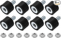 uxcell M5 Rubber Mounts, 8Pcs 15x10mm(DxH) Rubber Cylindrical Anti Vibration Isolator Shock Absorber with Lock Nut for Car Bobbin Generator Air Compressors