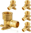 (5-Pack) PEX Fittings, Pex 3/4"x1/2" Female Threaded NPT Drop Ear Elbow Adapter, Brass Crimp Fittings, for PEX Tubing Pipe Plumbing, ASTM F1807