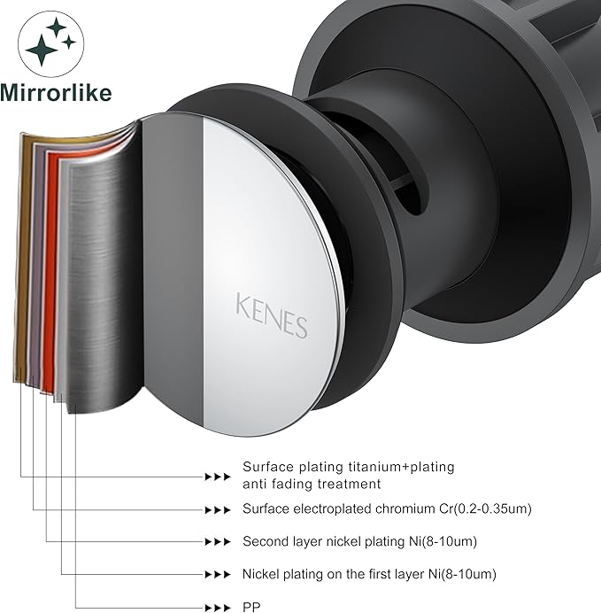 KENES Chrome Bathroom Pop Up Sink Drain with Overflow, Lavatory Bathroom Vanity Sink Drain Stopper, Sink Drain Assembly with Overflow Anti Clog Pop Up Drain