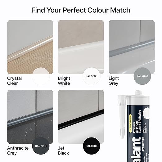 Bright White Kitchen Bathroom Hybrid Polymer Sealant Adhesive 13.1oz All in One Waterproof Weatherproof Joint Paintable Indoor Outdoor Bath Shower Sink Window Board Door RV Roof Wood - 1 Pack