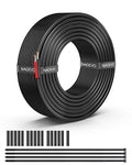 NAOEVO 16 Gauge Wire 2 Conductor Electrical Wire, 16 AWG Stranded PVC Cord, 12V Low Voltage/Tinned Copper/Flexible Cable for Automotive Wiring, Lamp Cord, Marine Cable (30FT)