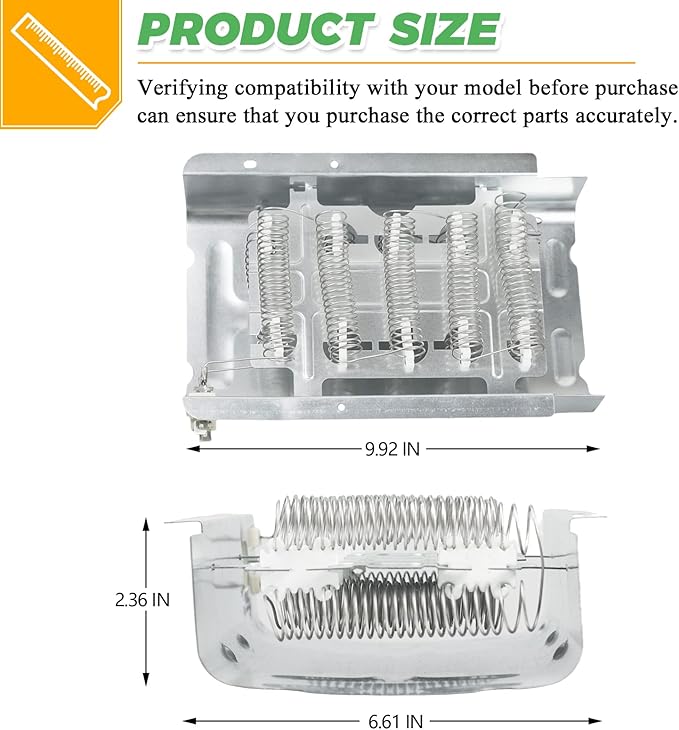Upgraded 279838 Dryer Heating Element for Whirlpool Maytag kenmore 70 80 Series Amana Roper Admiral Dryer wed4815ew1 ned4655ew1 medc215ew1 - Replaces W10724237 4531017 3403585 3398064 by Techecook