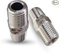1/4" Male to Male NPT Hex Nipple Pipe Fittings, 304 Stainless Steel 1/4 inch MNPT Threaded Pipe Adapter Equal Straight Nipples Connector Fitting, 2pcs
