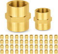 50-PCs HeSun Brass Pipe Fitting, 1" NPT Female x 1" NPT Female Hex Pipe Adapter