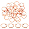 uxcell 75Pcs M16 Flat Washer Copper Washer Sealing Rings, 16mm ID 22mm OD 1.5mm Thickness Copper Crush Washers Metric Sealing Gasket for Plumbing Machinery Automotive