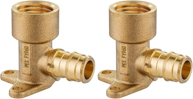 (Pack of 2) EFIELD Pex A Expansion Fitting 1/2"x 1/2" Female NPT Drop-ear Elbow, ASTM F1960,(PEX1960116-2PCS)