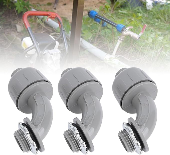 20PCS Liquid Tight Connector 1/2 Inch NPT, 90 Degree Electrical Conduit Fitting, Nylon 6 PVC Conduit Connector for HVAC, Motors, and, Rugged and Easy to Install