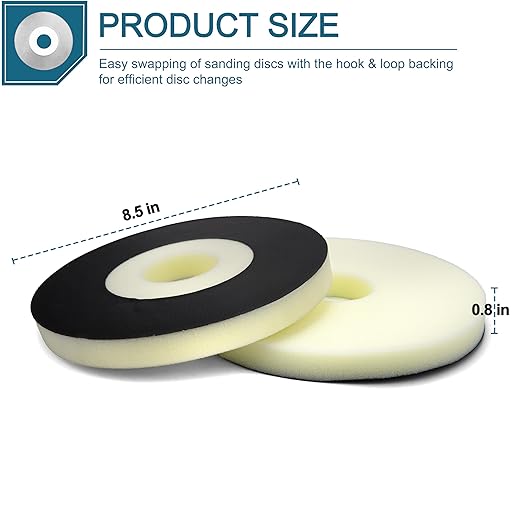 2-Pack 9" Backup Pads Works with a Variety of 9" Discs Sanding Systems, Compatible with Porter Cable 7800 Drywall Sander