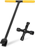 LOSTRONAUT 12" Water Meter Key - Professional Garden and Plumbing Tool for Opening and Closing Valves with Ease - with Reinforced Steel T-Handle and 4-Way Spigot Selector for Versatile Applications