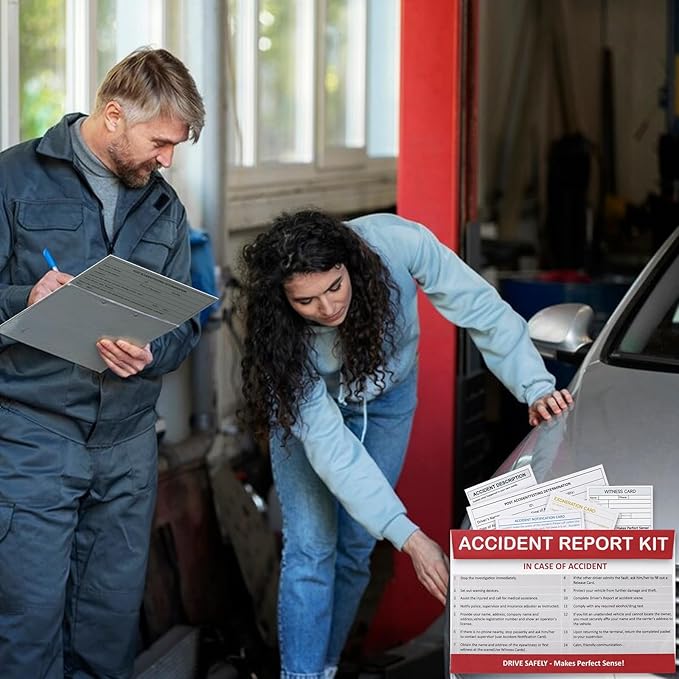 10 Pack Vehicle Accident Report Kit in Envelope 6 * 9.45 inch Driver's Vehicle Inspection Report Vehicle Compliance Accident kit for Helps Drivers Collect Organize Report Vehicle Accident Information