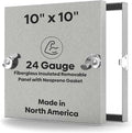 Best 10" x 10" Removable Duct Access Panel with Neoprene Gasket, 2” Fiberglass Insulated HVAC Duct Access Door, 24-Gauge Steel Double Panel, 5/8" Notched Knock Over Tabs, Hand Cam Latch, BA-CD-5080