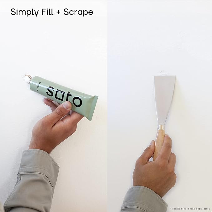 soto Small Hole Repair, White Spackle, 4 Ounces (No. 01 Perfect White) — High Strength Small Hole Filler for use on: Walls, Drywall, Ceiling, Furniture, Cabinets