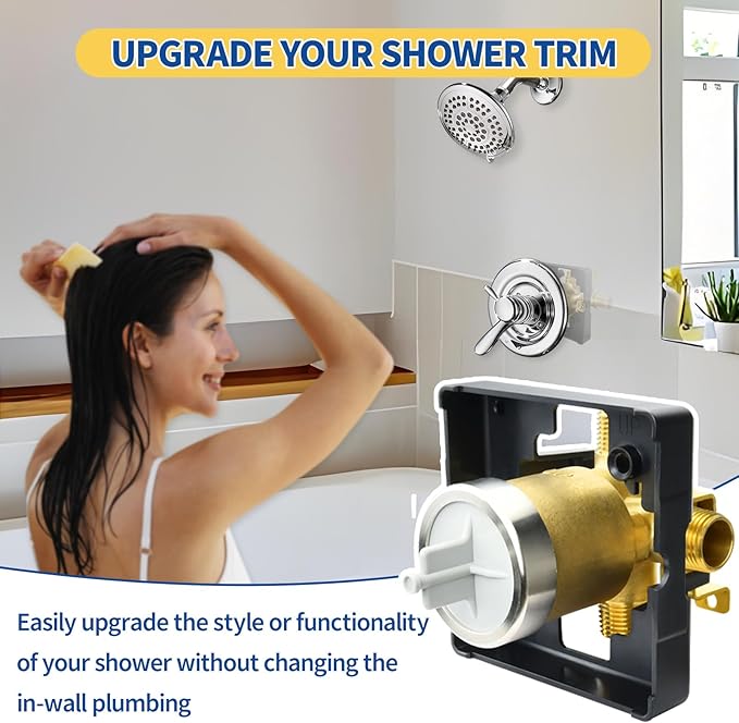 R10000-UNBX Shower Valve Body for Delta MultiChoice Universal Tub and Shower Trim Kits, Fits 13, 14, 17, and 17T Series Single-Function or Dual-Function Trim, Rough-In Valve (No Stops)