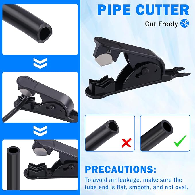 100FT 3/8" DOT Air Line with 40 Pcs Quick Connect Air Fittings Kit 3/8 DOT Air Lines with Push Lock Air Line Fittings Pneumatic Push to Connect Air Hose Fittings