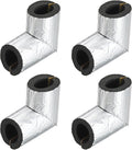 PATIKIL 1" Elbow Insulation Tubing, 4Pcs Self Adhesive Water Pipe Insulation Tube Foam Tubes Sleeve Cover Wrapping with Aluminum Foil for Heat Preservation Freeze Protection, Black