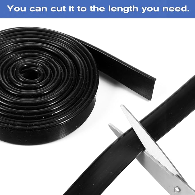 Framed Shower Door Bottom Seal Shower Bottom Waterproof Door Rubber Sweep Trim 118 Inch Black Silicone Waterproof Trim Sweep Replacement Seal for Home Bathroom Showers, Tee Insert Shape
