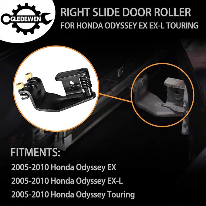 Right Slide Door Roller Assembly Passenger Side Upper Center Male Roller | for 2005-2010 Honda Odyssey EX, EX-L, Touring model | Replaces# 72521-SHJ-A21, 72521SHJA21, 924-129