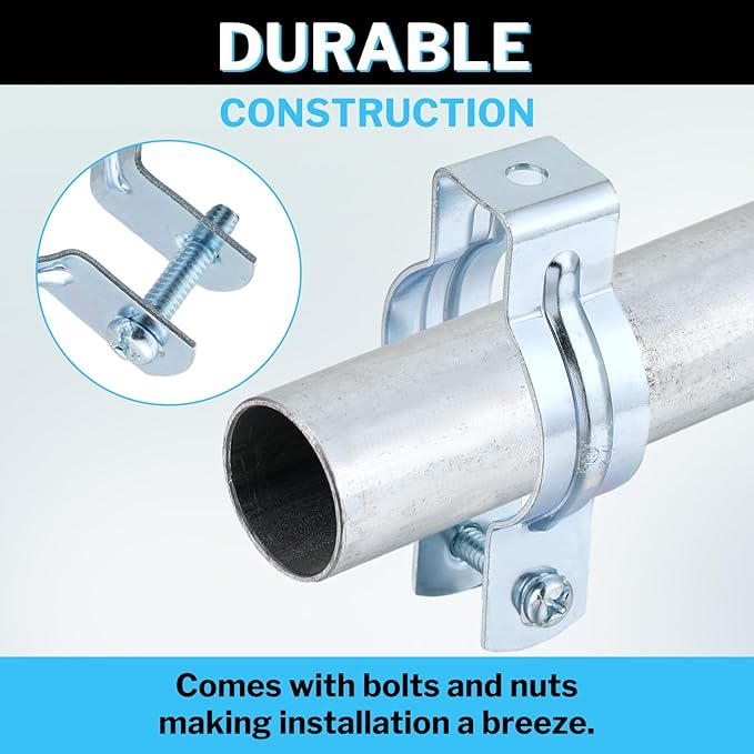 25 Pcs EMT Conduit Hanger with Bolt,Insulated Supports or Threaded Rods,Metal Galvanized Conduit Clamps Strut Straps and Hangers Rigid Pipe Fittings Mounting(1 Inch)
