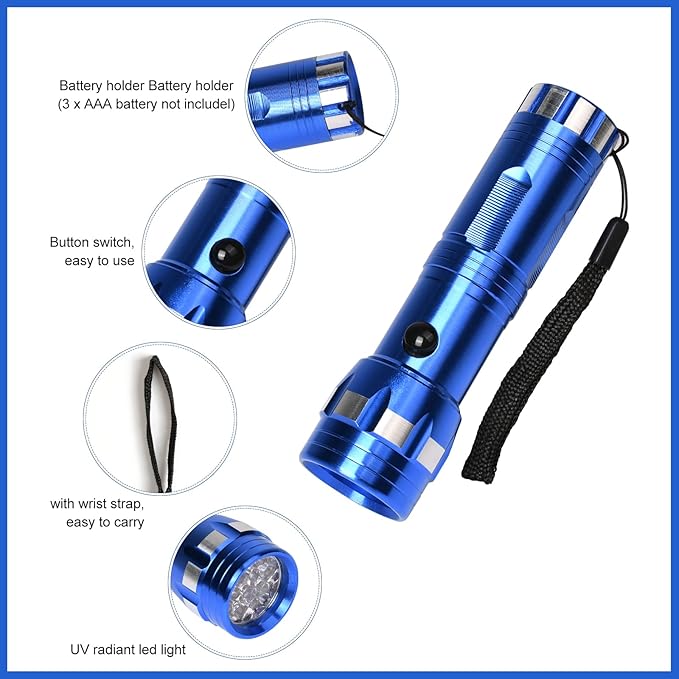 Car AC Leak Detector Kit, Professional Car Tool Automotive AC UV Dye Leak Detection Kit includes LED Flashlight and Fluorescent Protective Glasses with Box for Car Refrigerant Leak Detector Tool
