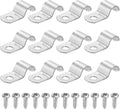 uxcell 12Pcs 10mm(3/8") One Hole Rigid Pipe Strap, 304 Stainless Steel Conduit Clamp Thicken U Bracket Heavy Duty Pipe Clamp with Self-Tapping Screws for Fixing Tube Cable, Silver