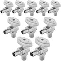 (Pack of 10) Seelink Pex Crimp 1/4 Turn Angle Stop Valve, 1/2" Pex Barb Crimp (F1807), Chrome Plated Brass(VALVE102-10Pack)