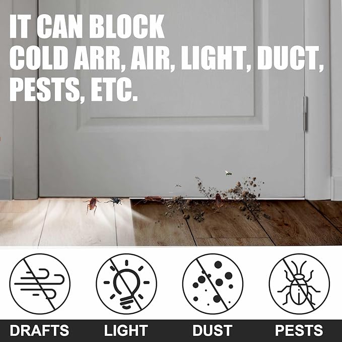 2 Pcs 36" Double Bubble Kerf Door Sweep 1-3/4" Wide Vinyl Weatherstrip Seal for Exterior Doors, Energy Efficient Draft Stopper, Easy Slide in Installation, Blocks Dust/insects/noise (White)