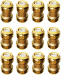 HQMPC Pex Fittings 3/4 inch Straight Coupling Push Fit PEX Fitting, Push-to-Connect Copper, CPVC Brass Plumbing Fit (12PCS, 3/4 Inch)