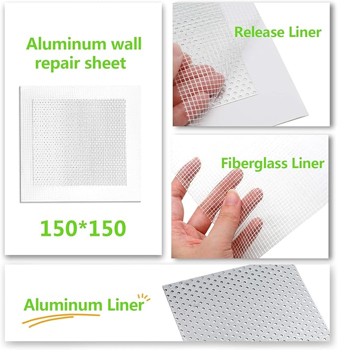 7pcs Drywall Repair Patch, 6" x 6" Drywall Patch Self Adhesive Aluminum Wall Repair Patch Kit