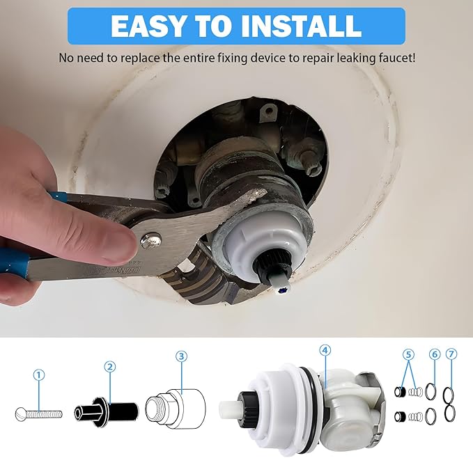 RP32104 Delta Shower Cartridge Replacement for Delta Monitor 1700 Series (1998-2005) Dual Function Bath Tub and Shower Faucet Parts Delta Shower Faucet Cartridge Assembly