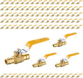 100-Pack Foskan 1/2" Brass PEX-A Ball Valve with Yellow Handle, Quarter Turn Full Port Valve for PEX-A Pipe Connection