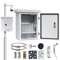 Outdoor Electrical Box withElectrical Cabinet Cooling Fan and Thermostat Set - 11.8 * 15.7 * 7.9" IP Weatherproof Box, Vented Box with Removable Mounting Plate Wall/Pole Mounted (30 * 40 * 20cm)
