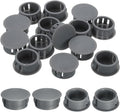 uxcell 18Pcs 19mm(3/4") Nylon Hole Plugs, Flush Type Panel Round Snap in Fastener Knockout Locking Plugs for Furniture Insert End Caps Panels, Gray