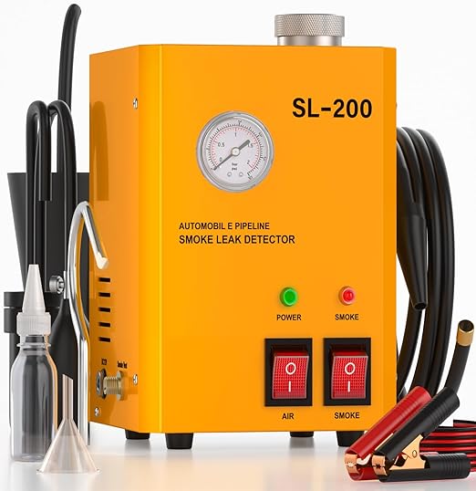 Smoke Machine Automotive Leak Detector with Pressure Gauge - DC 12V EVAP Smoke Machine Leak Tester Built-in Air Pump, Vacuum Leak Tester Leak in Vehicle Pipe Systems for Cars